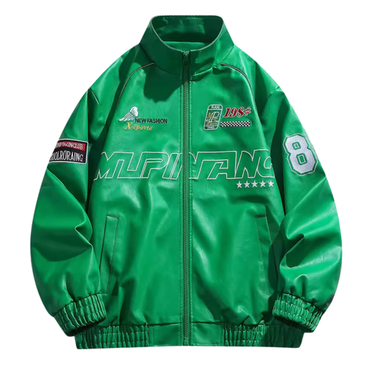 Green LAP 85 Leather Racing Jacket