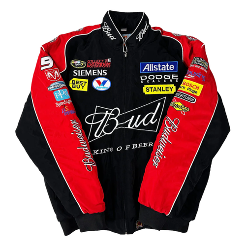 Black Budweiser Vintage Racing Jacket