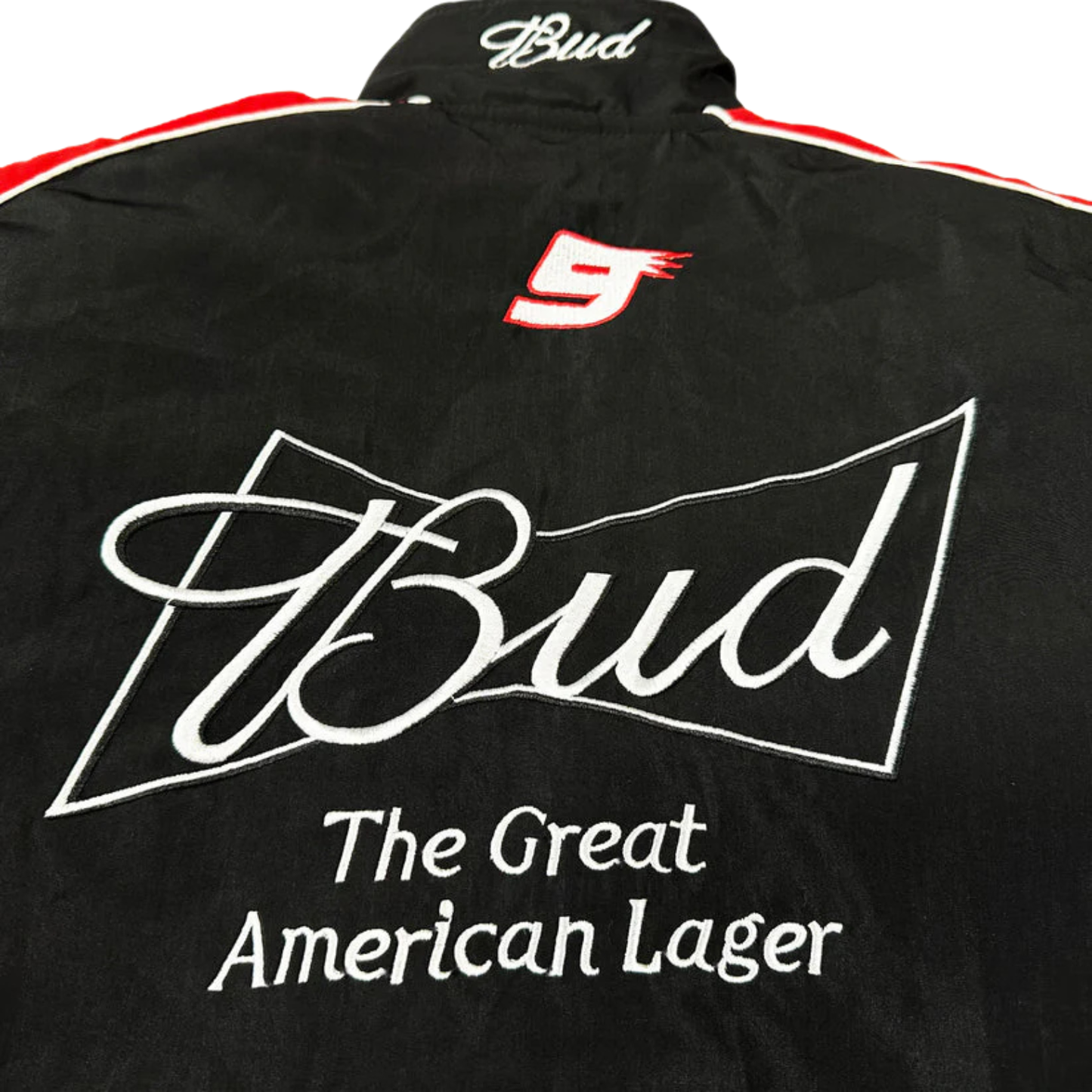 Black Budweiser Vintage Racing Jacket